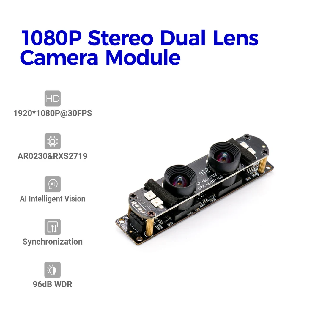 USB Wide Dynamic HD Face Recognition 2 MP Pixel Binocular Surveillance Camera Module Endoscope Module
