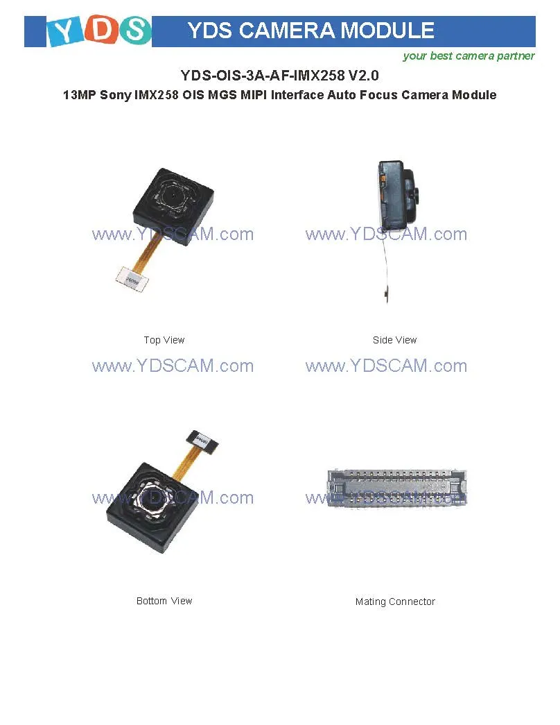 Yds-Ois-3A-Af-Imx258 V2.0 13MP Imx258 Ois Mgs Mipi Interface Auto Focus Camera Module
