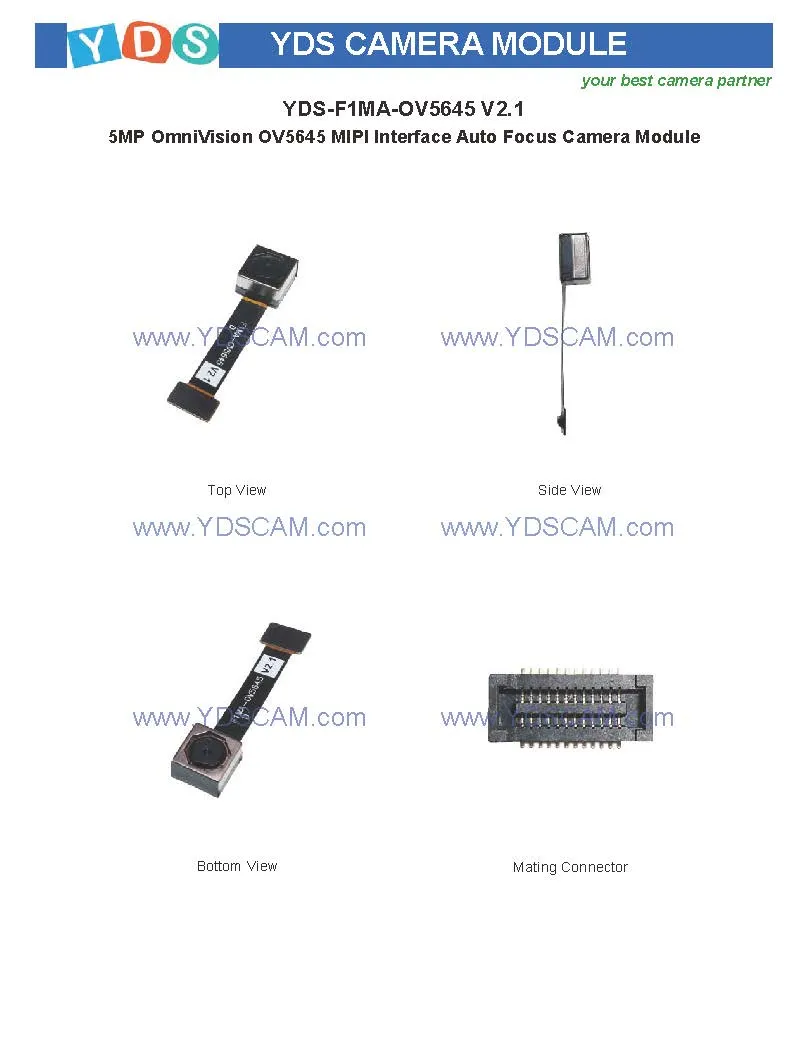 Yds-F1ma-Ov5645 V2.1 5MP Ov5645 Mipi Interface Auto Focus Camera Module