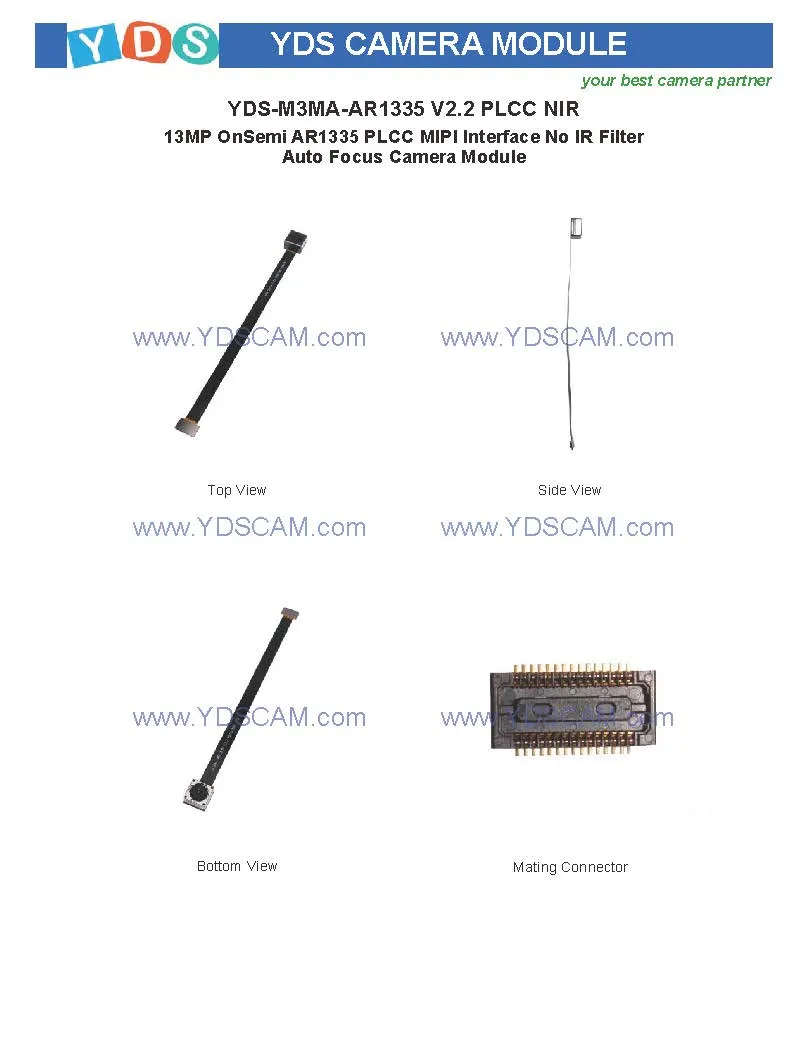 Yds-M3ma-Ar1335 V2.2 Plcc Nir 13MP Ar1335 Plcc Mipi Interface No IR Filter Auto Focus Camera Module